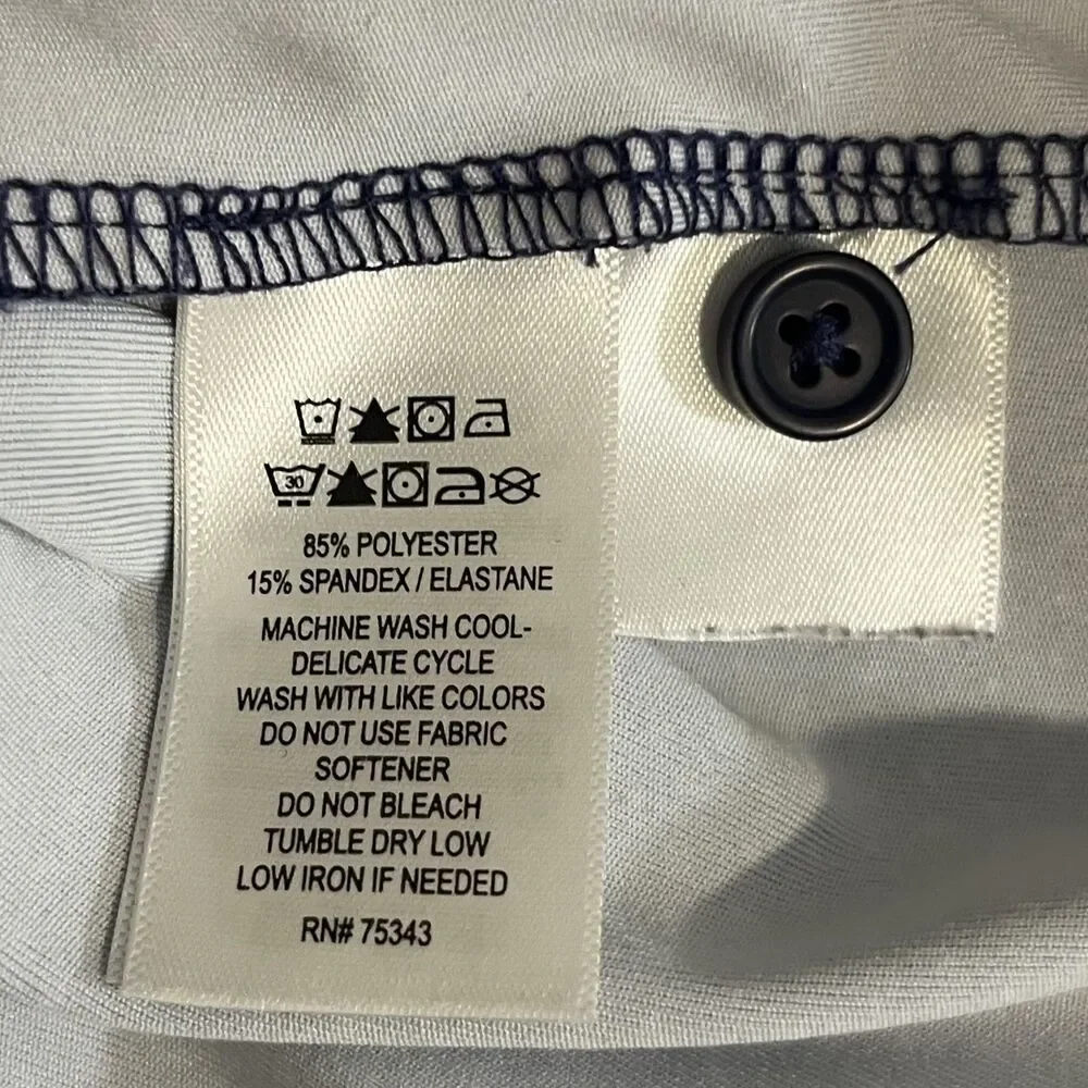 Rorie Whelan Golf Polo Shirt 2XL XXL Navy Polka Dot Soft Stretch Lightweight Top - Picture 6 of 6